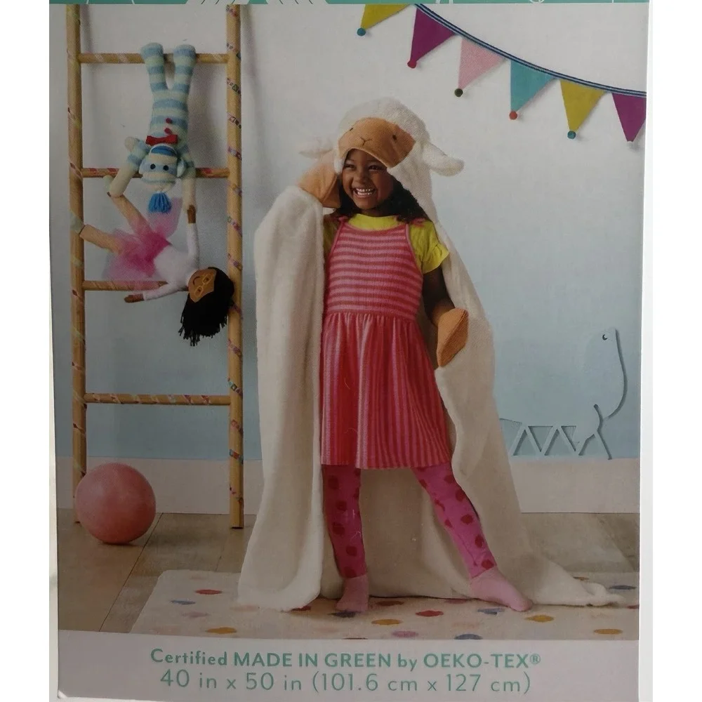 Easter Target Pillowfort Sheep Kids' Hooded Blanket White 40 x 50. New With tag. - Picture 6 of 7